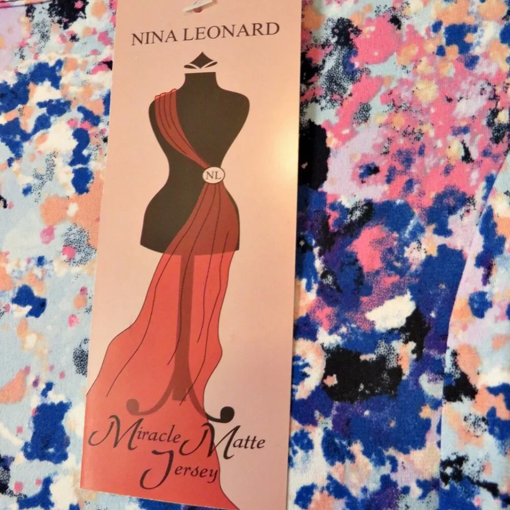 NWT Nina Leonard Miracle Matte Jersey Midi Dress Size XS‎ Wrinkle Resistant